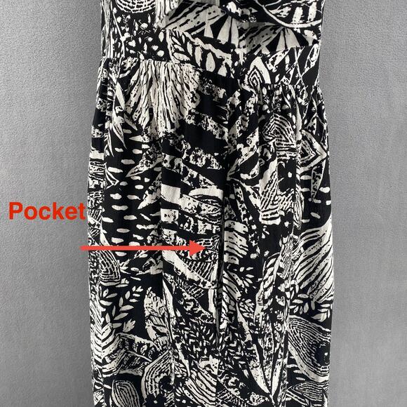 Vtg 80s 90s NOS Two Potato Laguna Beach A Line Midi Dress S Cotton Resort Wear - Picture 9 of 16